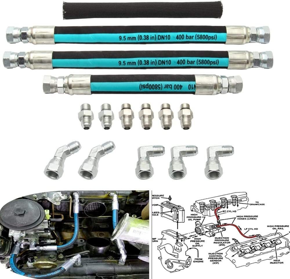 High Pressure Oil Pump HPOP Hoses Lines Kits For 1999-2003 Ford Powerstroke 7.3L