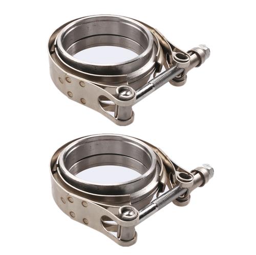 NEW 3.5" V-Band Flange Male Female & Clamp Kit for Turbo Exhaust Pipe 2PCS