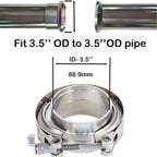 NEW 3.5" V-Band Flange Male Female & Clamp Kit for Turbo Exhaust Pipe 2PCS