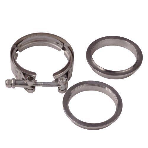NEW 3.5" V-Band Flange Male Female & Clamp Kit for Turbo Exhaust Pipe 2PCS