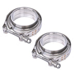 4" Inches V-Band Flange&Clamp Kit Male/Female With Ridge Exhaust Stainless 2 Pcs