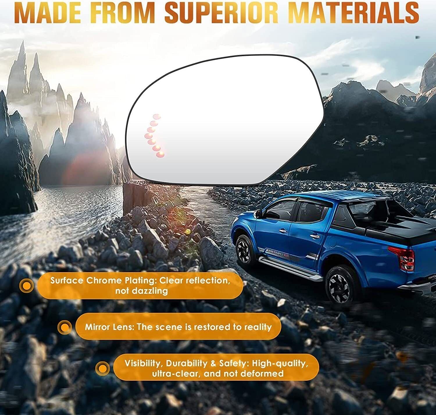 For 07-13 Cadillac Chevrolet Tahoe GMC Yukon Mirror Glass Heated Signal Driver S