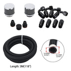 Universal Oil Catch Can Kit Breather Box for Honda Acura Turbo 4 Port