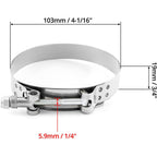 New 3.5" T-Bolt Clamp Stainless Steel Turbo 95mm-103mm Silicone Hose Clamp 10PCS