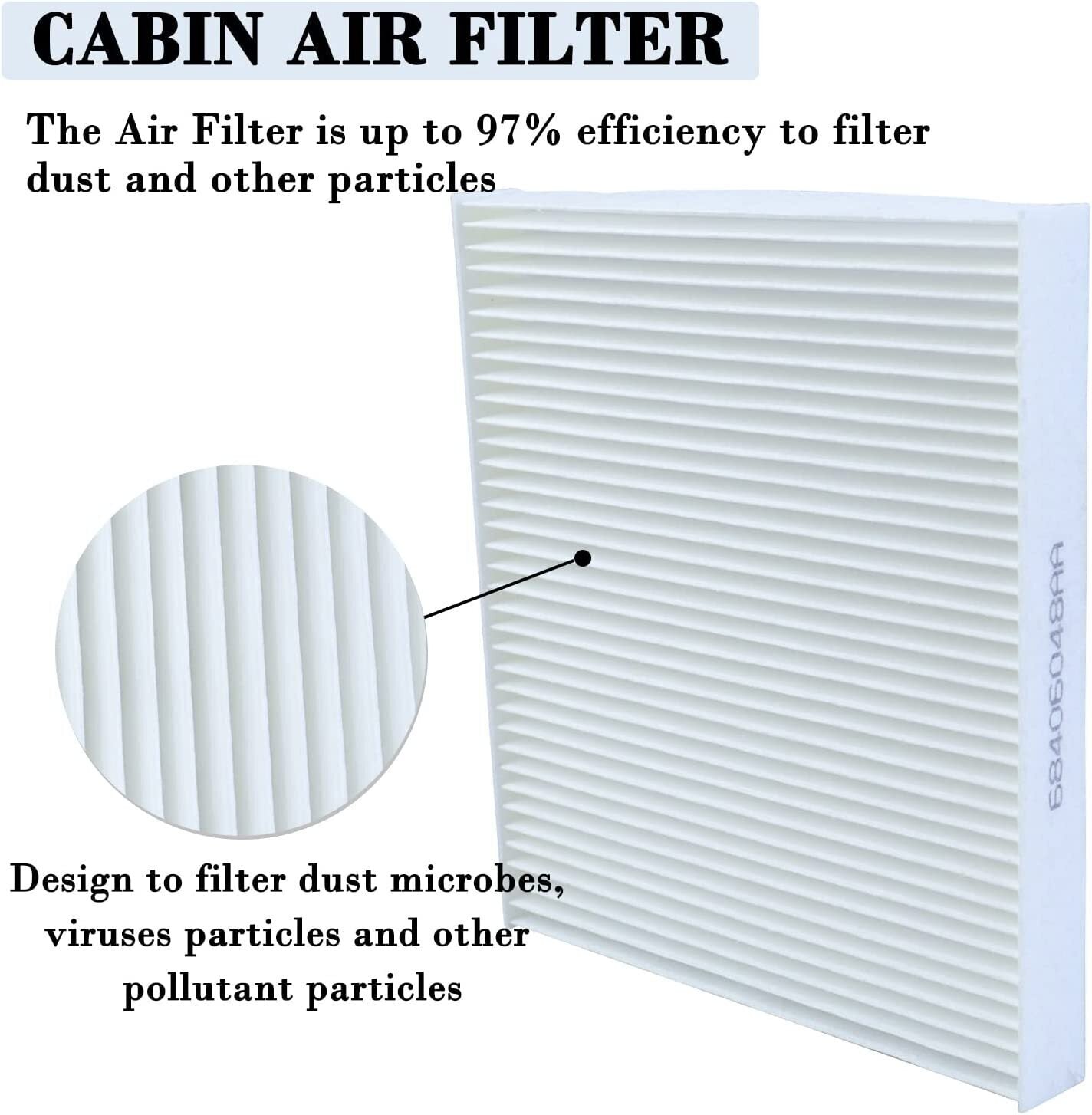 Cabin Air Filter & Filter Access Door for Dodge Ram 1500 2500 3500 68318365AA US