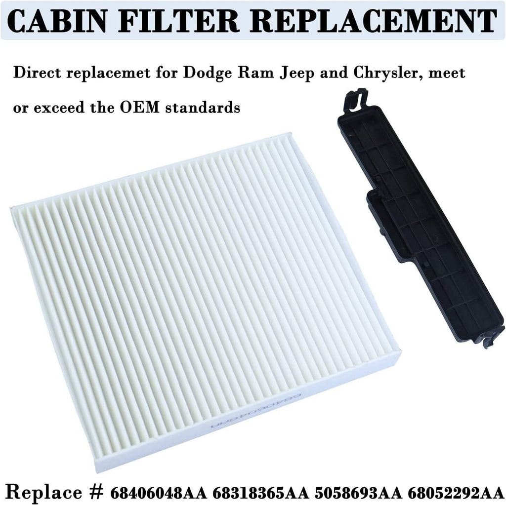 Cabin Air Filter & Filter Access Door for Dodge Ram 1500 2500 3500 68318365AA US