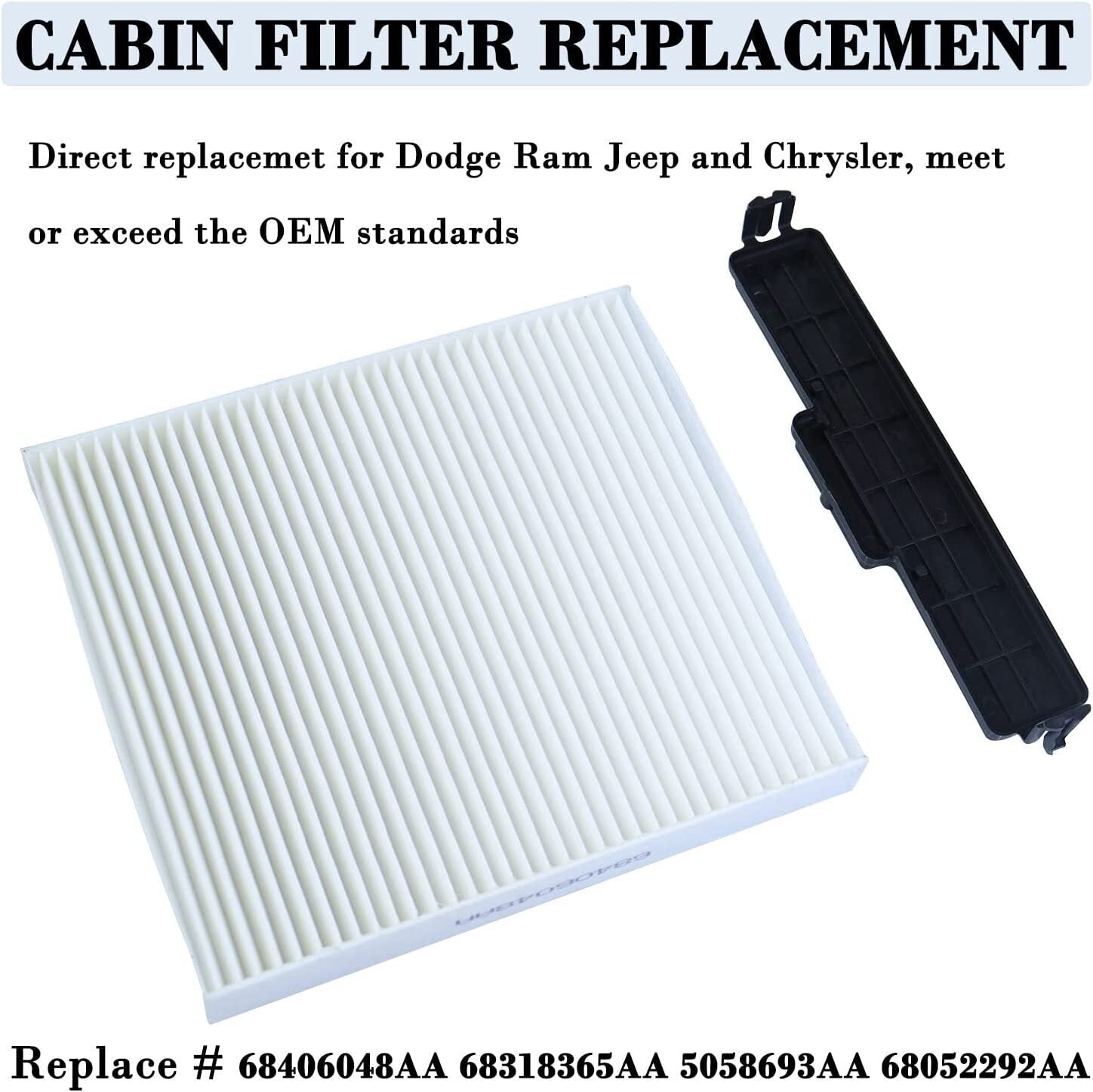 Cabin Air Filter & Filter Access Door for Dodge Ram 1500 2500 3500 68318365AA US
