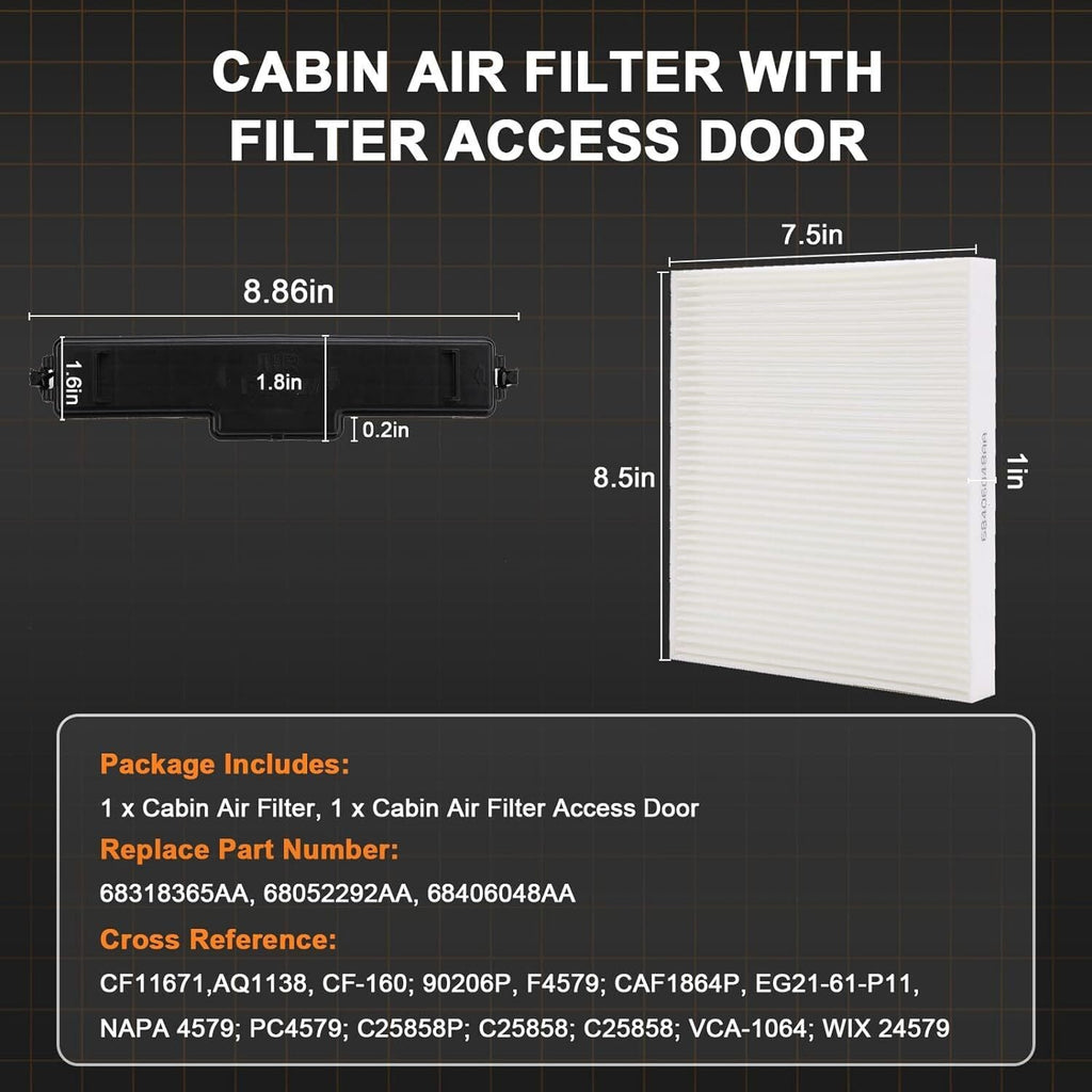 Cabin Air Filter and Access Door Kit 68318365AA for 2011-2020 Ram Trucks