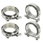 4X 4'' Inch Mild Steel V-Band Clamp Flange Kit Male/Female For Turbo Exhaust