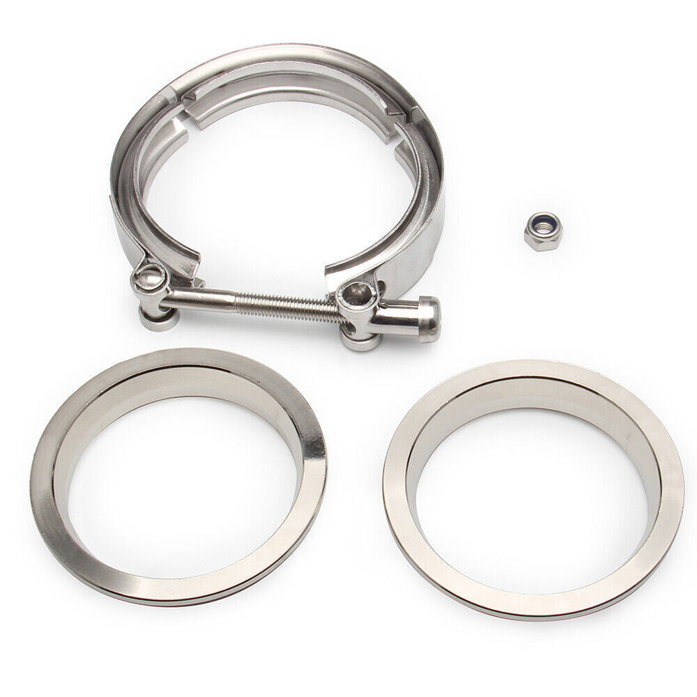 4X 4'' Inch Mild Steel V-Band Clamp Flange Kit Male/Female For Turbo Exhaust