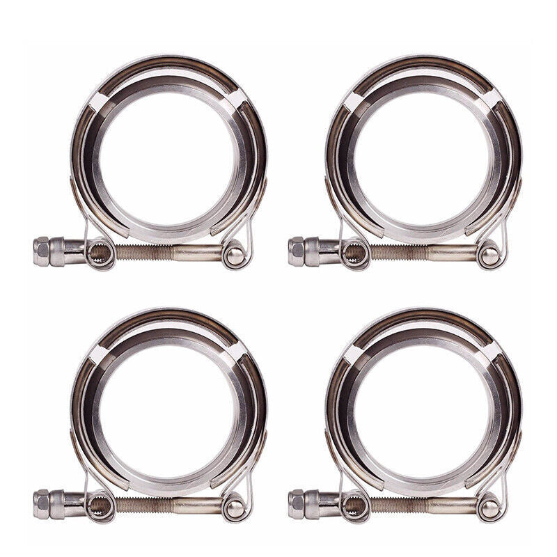 4X 4'' Inch Mild Steel V-Band Clamp Flange Kit Male/Female For Turbo Exhaust