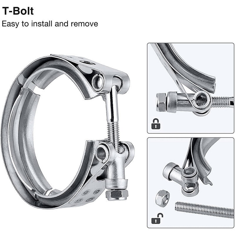 4X 4'' Inch Mild Steel V-Band Clamp Flange Kit Male/Female For Turbo Exhaust
