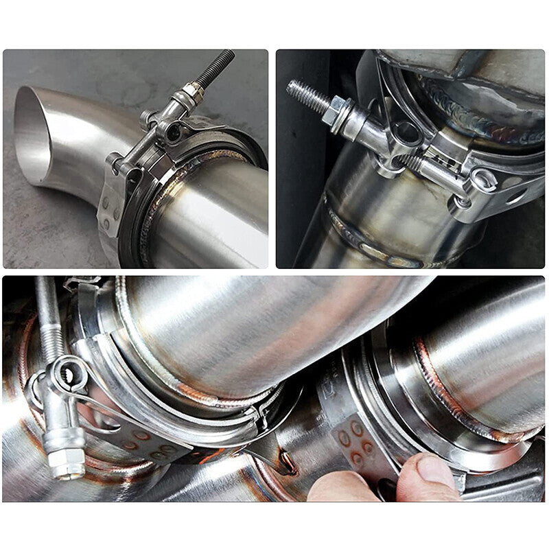 4X 4'' Inch Mild Steel V-Band Clamp Flange Kit Male/Female For Turbo Exhaust