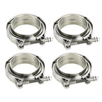 4X 4'' Inch Mild Steel V-Band Clamp Flange Kit Male/Female For Turbo Exhaust