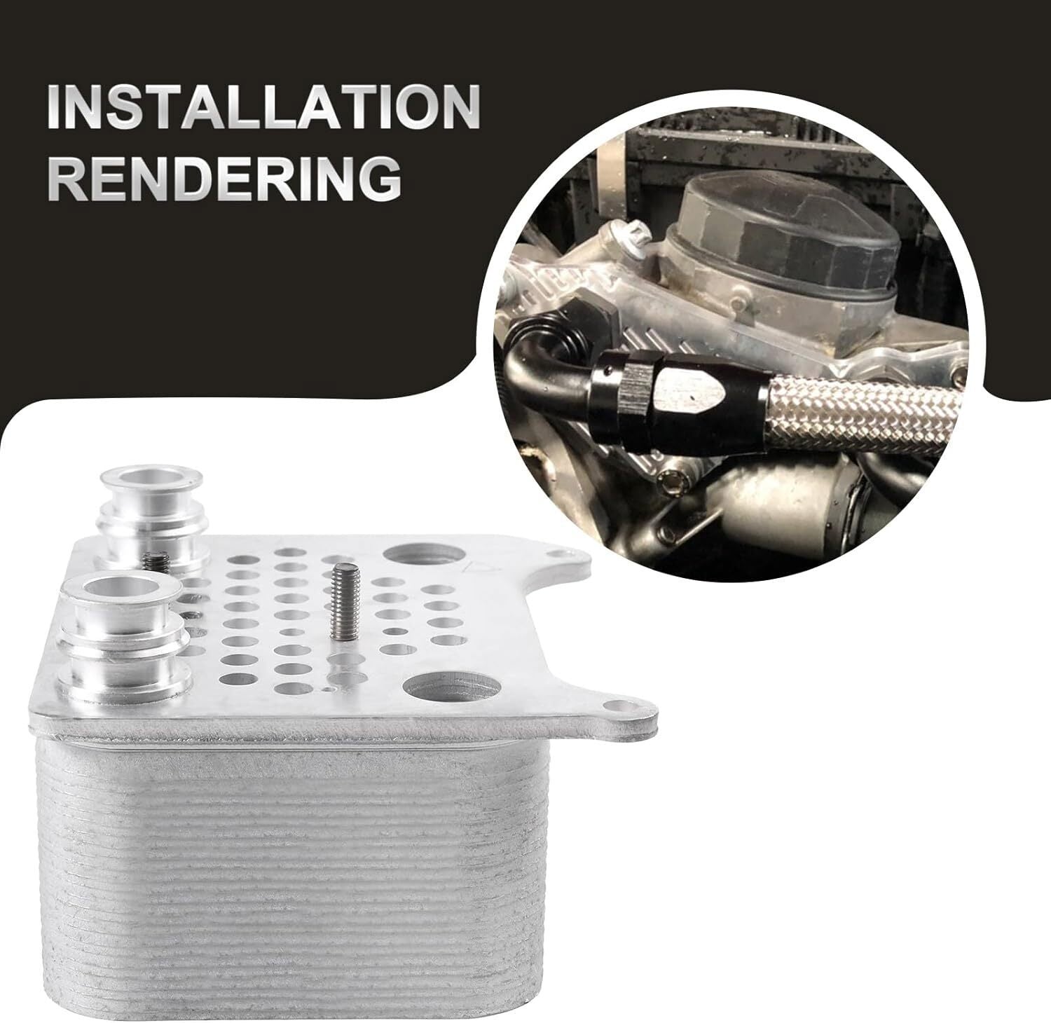 Upgraded For 03-10 Ford 6.0L Powerstroke Diesel Engine Oil Cooler 3C3Z6A642CA