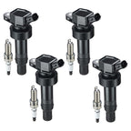4Pack Ignition Coil UF652 & Iridium Spark Plug For Hyundai Accent Kia Soul 1.6L