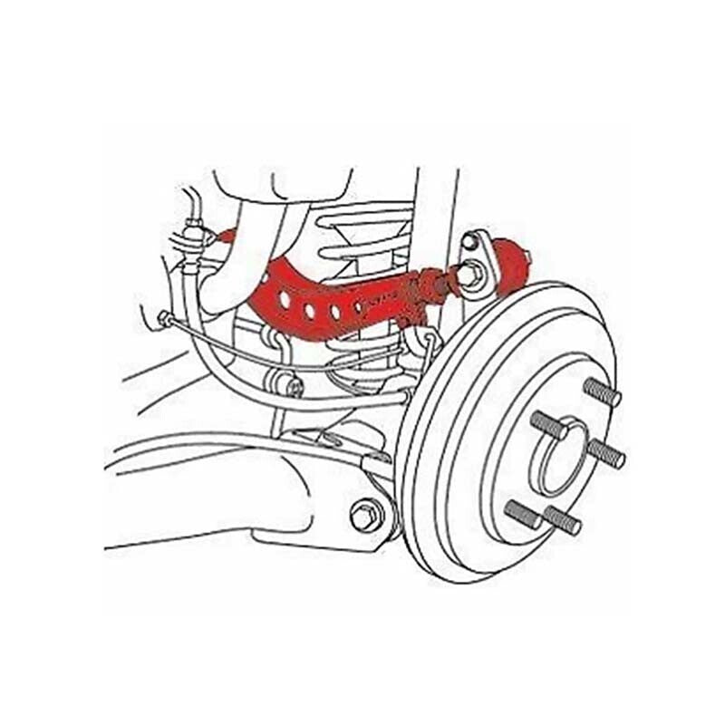 New For 2006-2011 Honda Civic Adjustable Rear Upper Camber Control Arm Kit Red