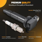 4pcs Ignition Coil & 4pcs Spark Plug for Toyota RAV4 Camry 2.0L 2.4L UF333