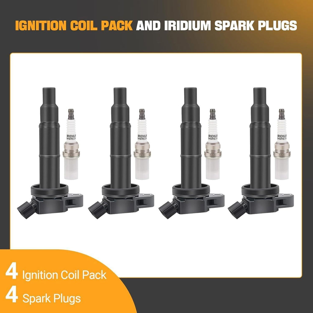4pcs Ignition Coil & 4pcs Spark Plug for Toyota RAV4 Camry 2.0L 2.4L UF333
