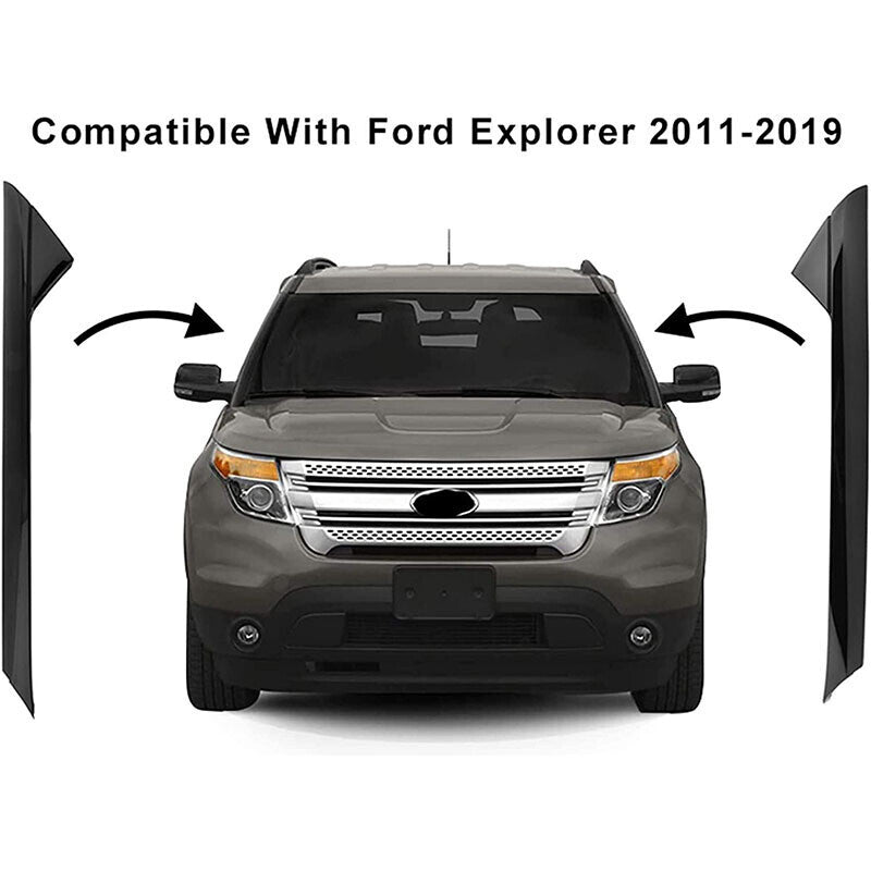 Fit For 11-19 Explorer Windshield Outer Trim Pillar Molding Passenger & Driver