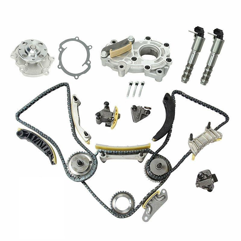 Timing Chain Kit Oil Pump Water Pump VTC Solenoid For 07-16 Cadillac Suzuki 3.6L