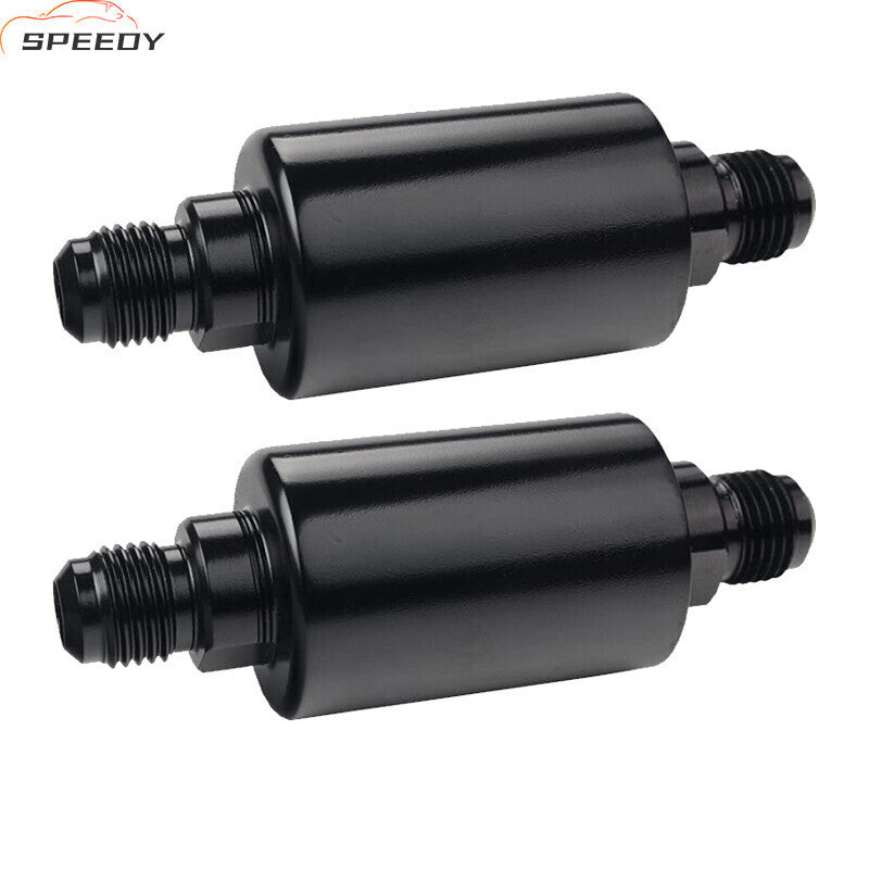 Universal 6AN Inline Fuel Filters Removable and Replaceable Black