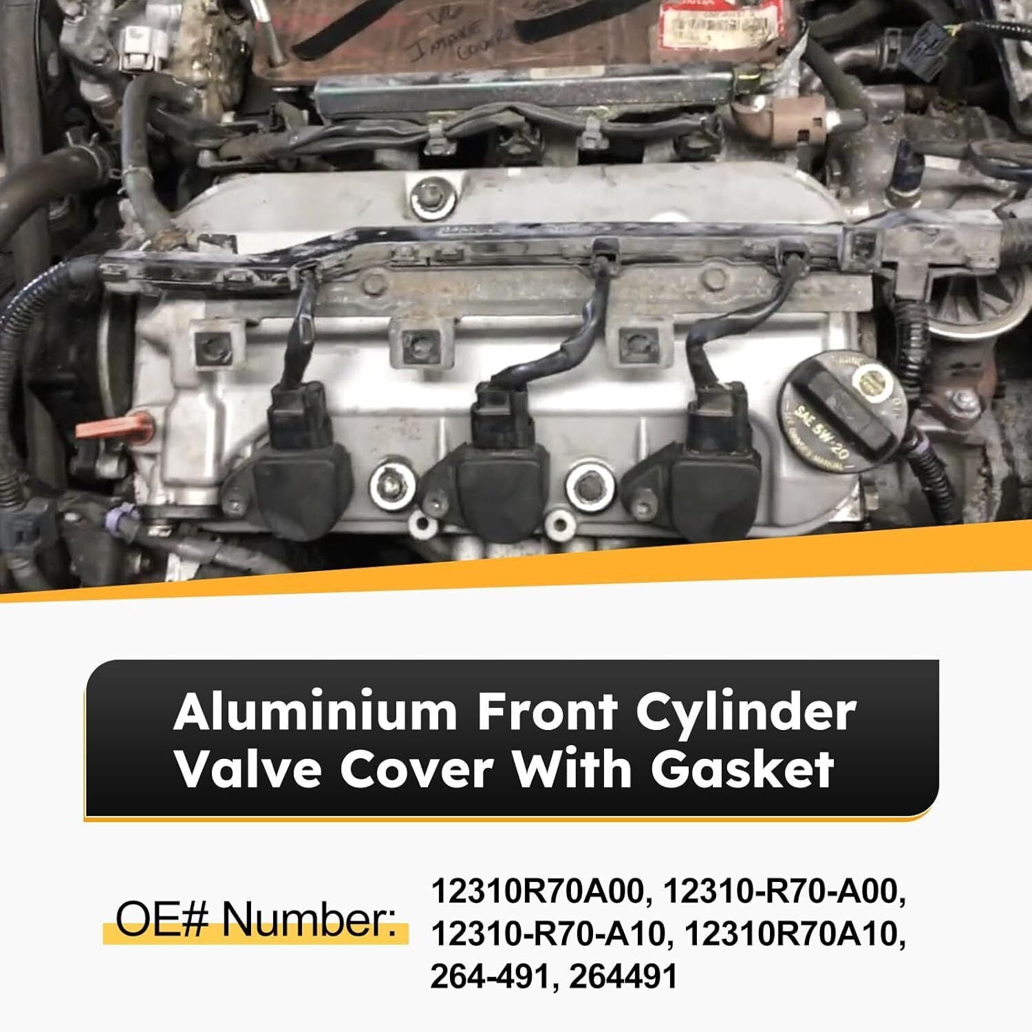 Front Cylinder Valve Cover For Honda Odyssey Accord Sedan 3.5L V6 12310-R70-A00