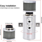 Enigne Aluminum 10AN Oil Catch Can Reservoir Tank W/ Breather Filter Baffled
