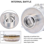 Enigne Aluminum 10AN Oil Catch Can Reservoir Tank W/ Breather Filter Baffled