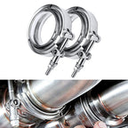 2PC 3.5'' Mild Steel Exhaust V-Band Clamp with Male Female Flanges 3.5 Inch