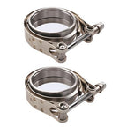 2PC 3.5'' Mild Steel Exhaust V-Band Clamp with Male Female Flanges 3.5 Inch