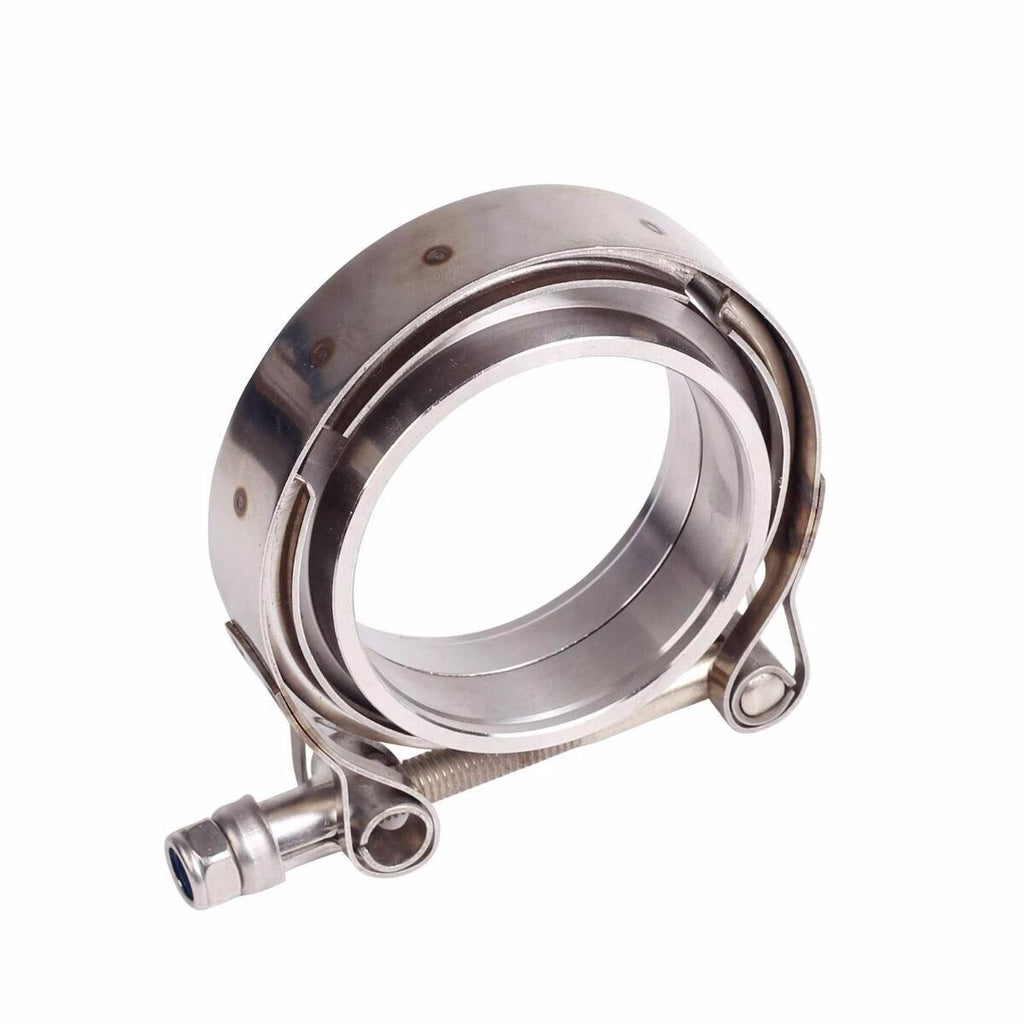 2PC 3.5'' Mild Steel Exhaust V-Band Clamp with Male Female Flanges 3.5 Inch