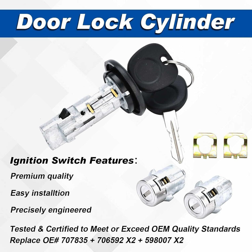 Front Door Ignition Switch Lock Cylinder with Keys For 2001-2006 GM SILVERADO