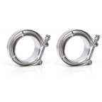 4" Inches V-Band Flange&Clamp Kit Male/Female With Ridge Exhaust Steel 2 Pcs