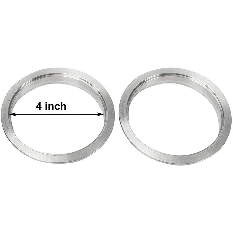 4" Inches V-Band Flange&Clamp Kit Male/Female With Ridge Exhaust Steel 2 Pcs