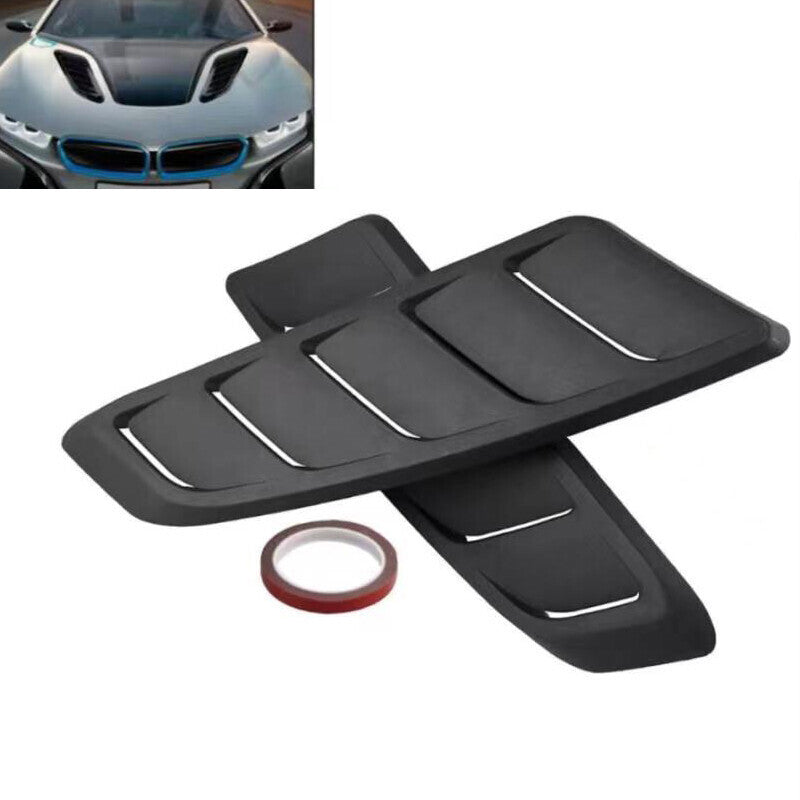 US Car Hood Vent Scoop Air Flow Intake Louvers Cooling Bonnet Vent Cover Trims×2