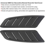 US Car Hood Vent Scoop Air Flow Intake Louvers Cooling Bonnet Vent Cover Trims×2
