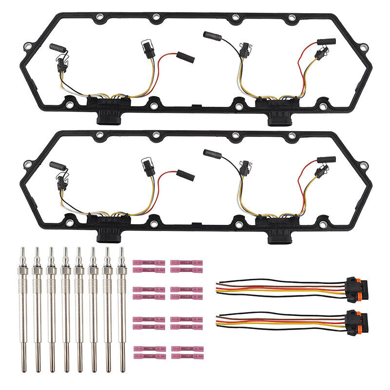For Ford F250 F350 7.3 Valve Cover Gaskets Inner Injector Glow Plug 8 Glow Plugs