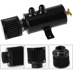 Universal 10AN Aluminum Baffled Oil Catch Can with Drain Valve Breather Filter