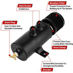 Universal 10AN Aluminum Baffled Oil Catch Can with Drain Valve Breather Filter