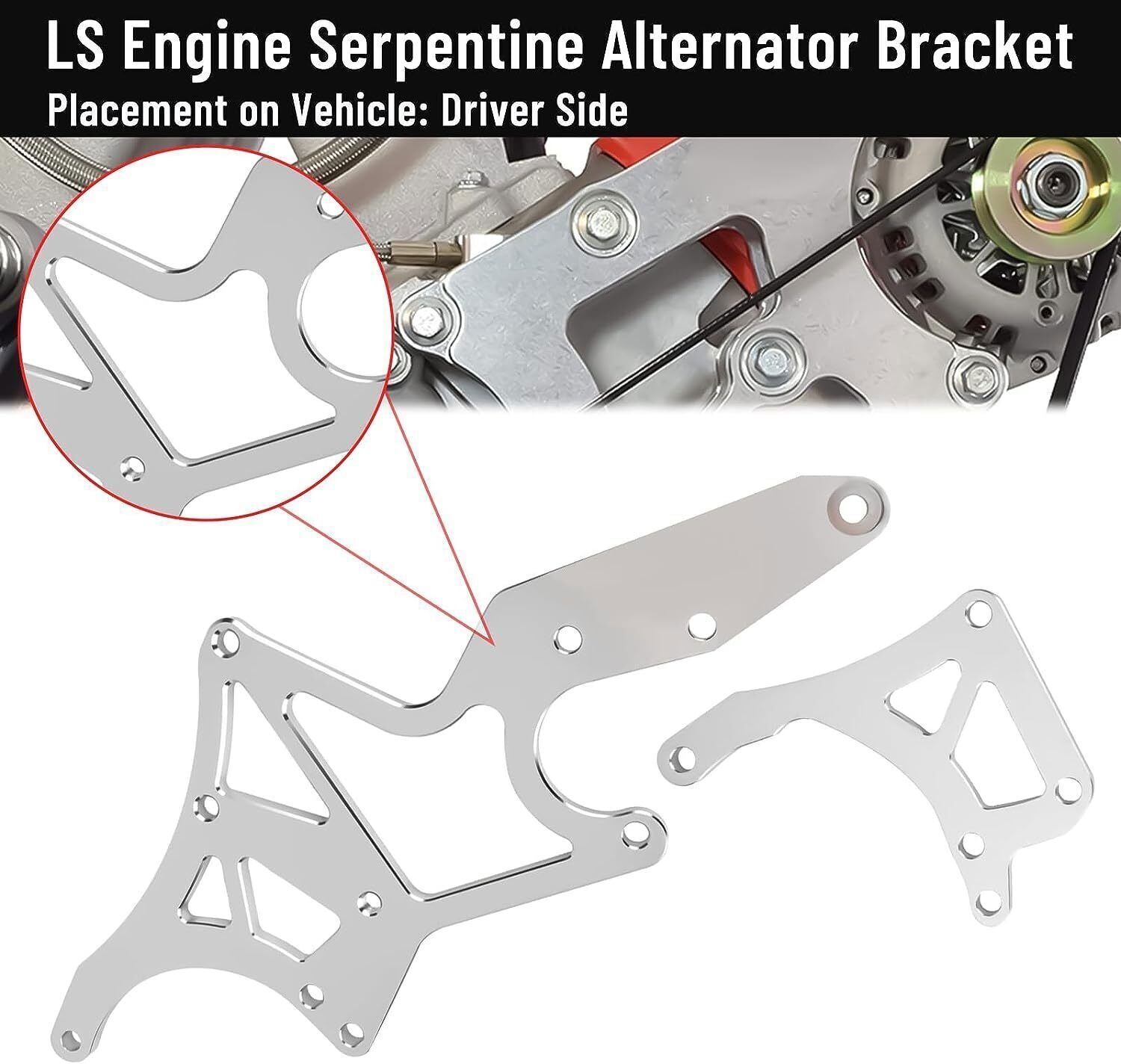 Fits LS Engine Serpentine Bracket Alternator Power Steering Pump Swap Conversion