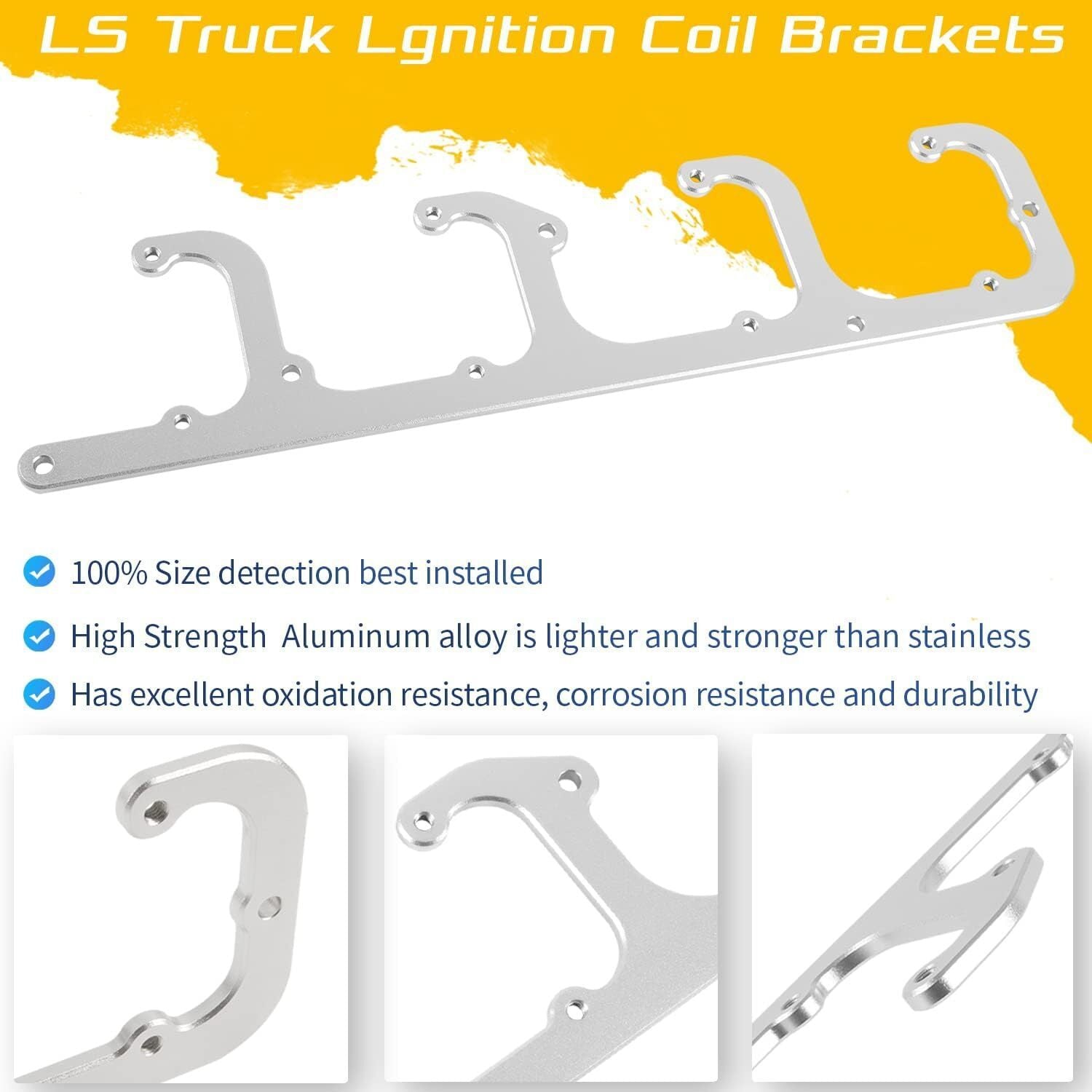 Fit For LS D581 Square Coil Bracket For Chevy Truck 4.8 5.3 5.7 6.0 6.2L V8 Sliv