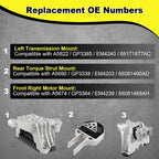 3Pcs Engine Motor & Transmission Mounts Set For Dodge Dart 2013 2014 2015 2016