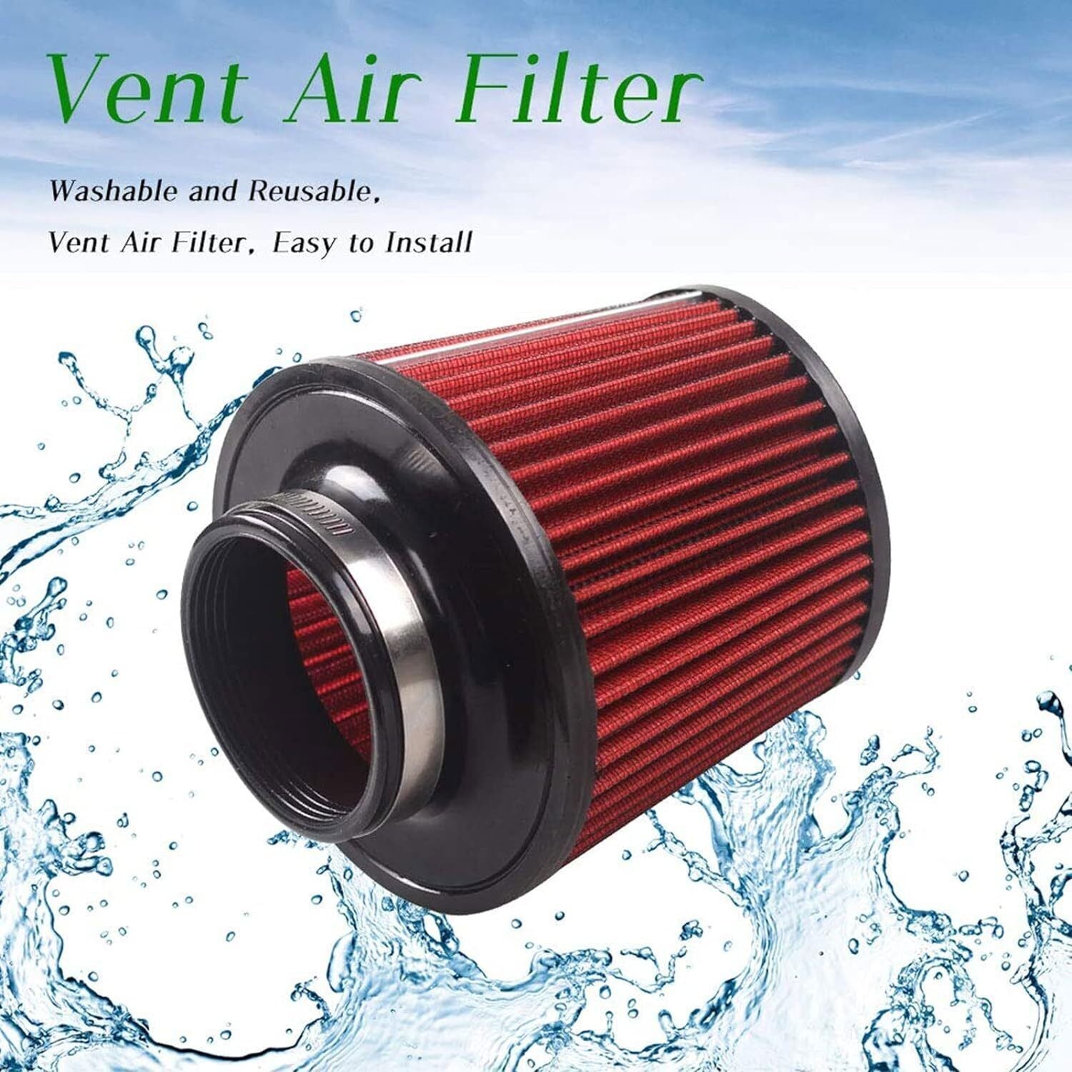 New 3" Cold Air Intake Filter Induction Kit Pipe Power Flow Hose System US Stock