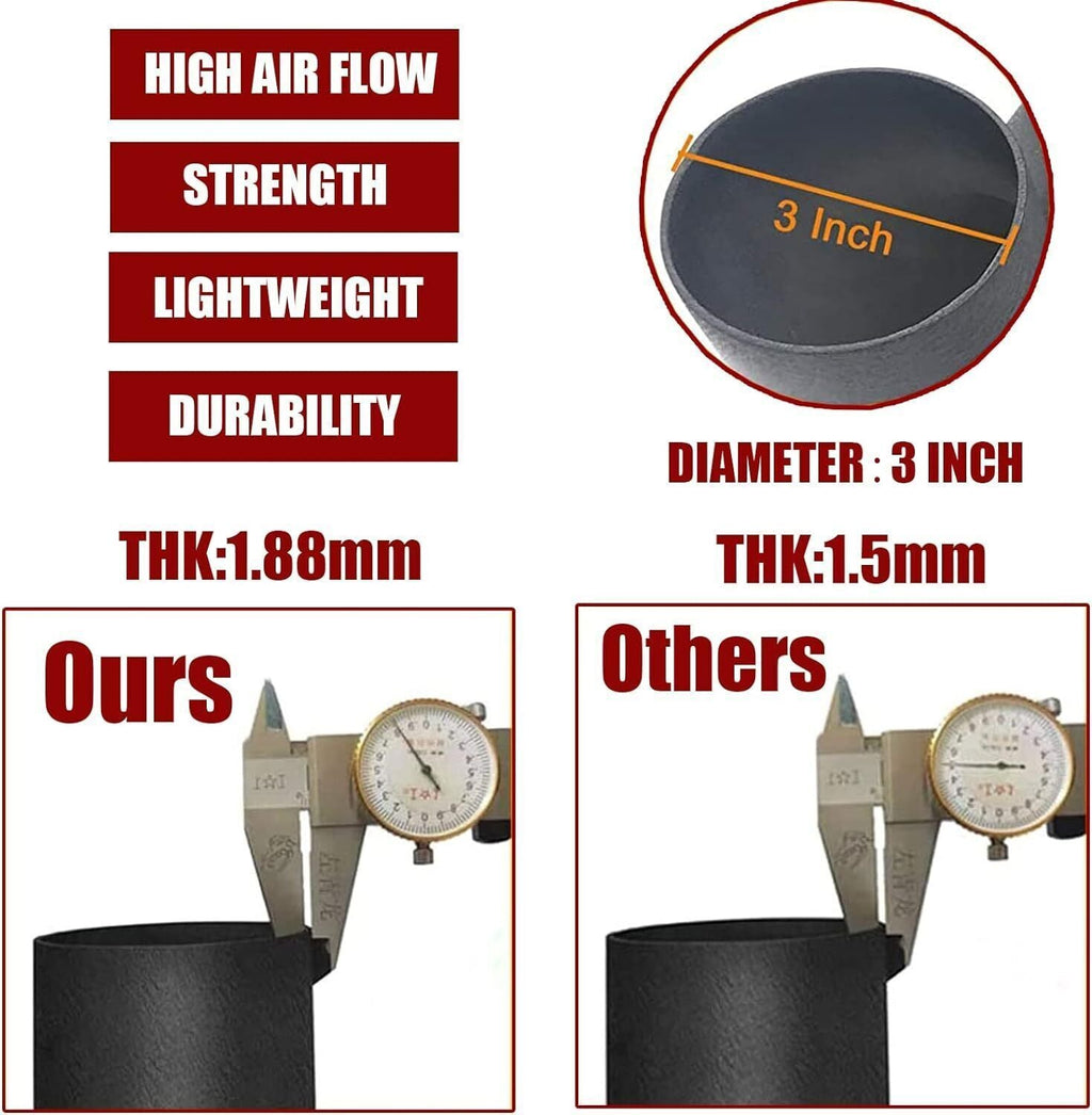 New 3" Cold Air Intake Filter Induction Kit Pipe Power Flow Hose System US Stock