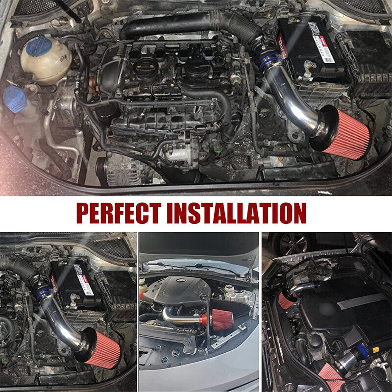 New 3" Cold Air Intake Filter Induction Kit Pipe Power Flow Hose System US Stock