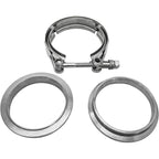 4X 2.5'' V-Band Mild Steel Flange & Clamp Kit For Turbo Exhaust Pipe New