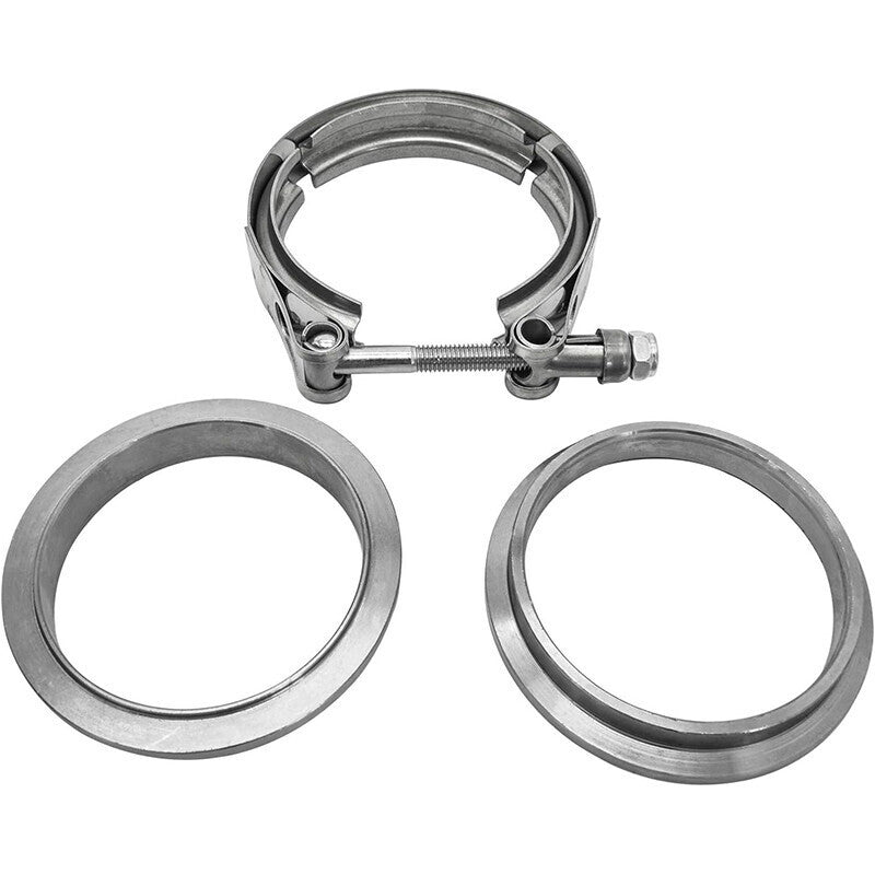 4X 2.5'' V-Band Mild Steel Flange & Clamp Kit For Turbo Exhaust Pipe New