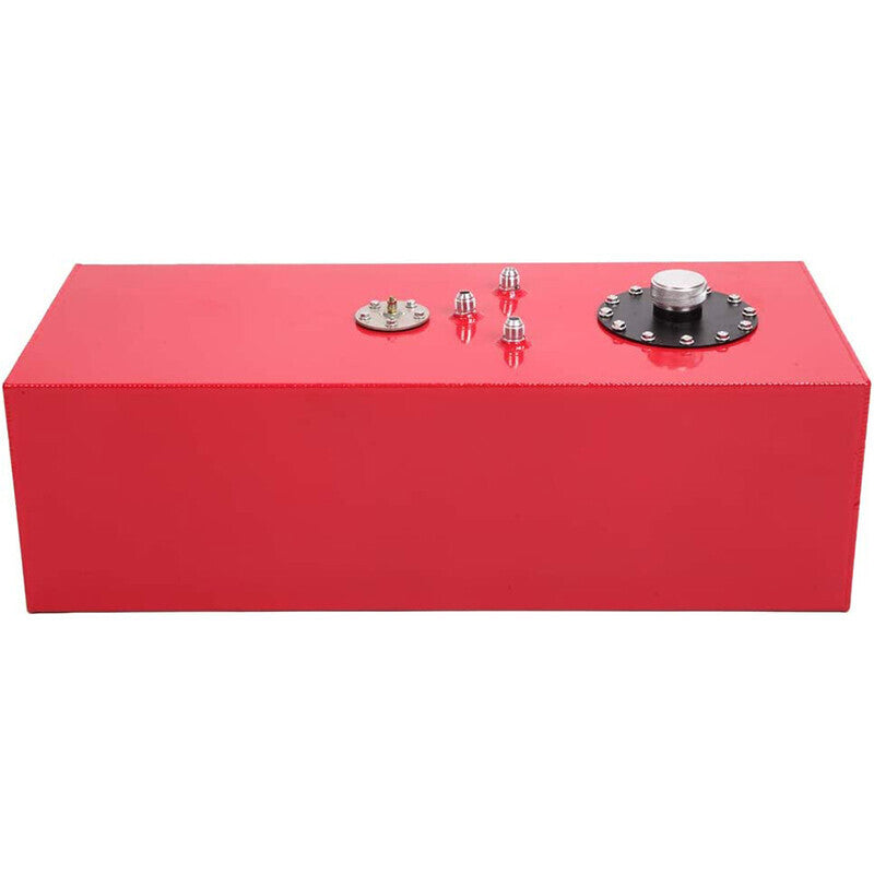19 Gallon 72L Slim Race Fuel Cell Gas Tank w/ Level Sender Top-Feed Aluminum Red