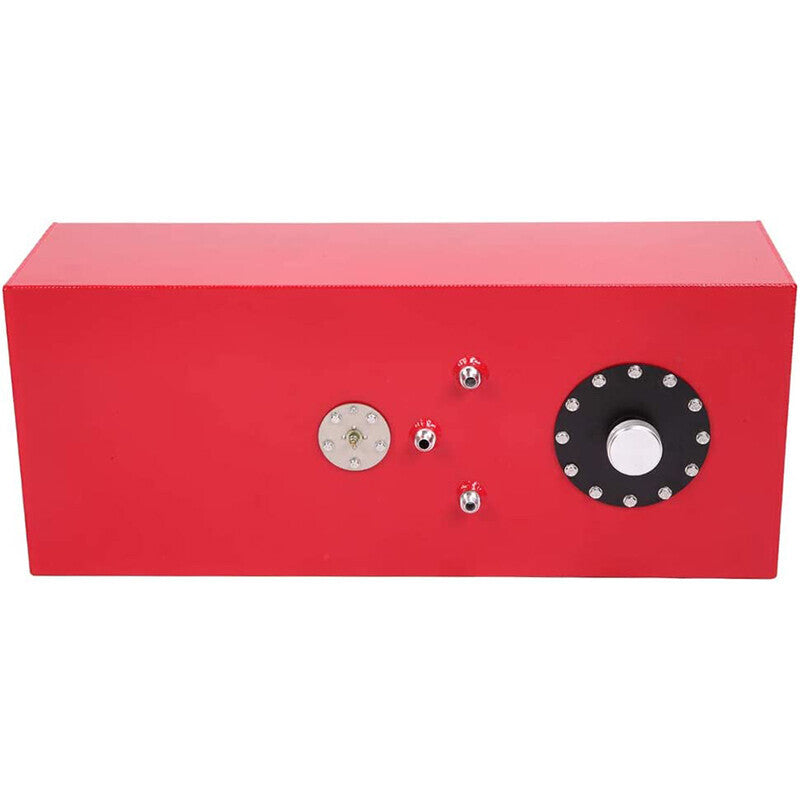 19 Gallon 72L Slim Race Fuel Cell Gas Tank w/ Level Sender Top-Feed Aluminum Red
